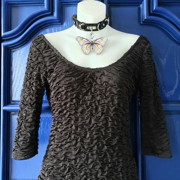 90s Micro Mini Black Rouched Dress Off The Shoulder - Picture 8 of 14